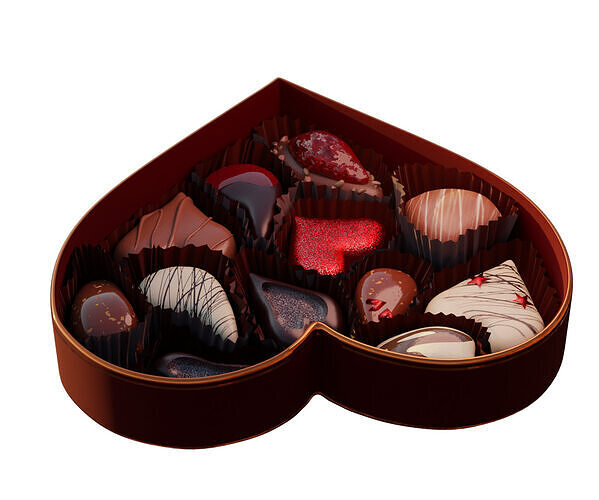 Romantic CANDY Chocolate Box 3D model 4