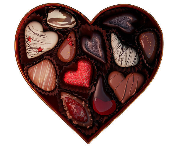 Romantic CANDY Chocolate Box 3D model 2