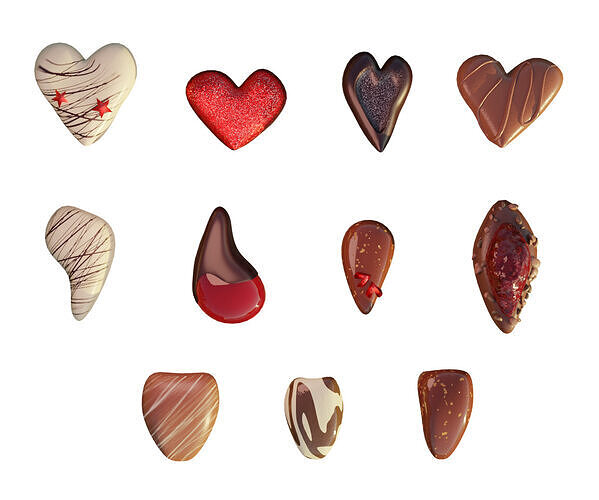 Romantic CANDY Chocolate Box 3D model 7