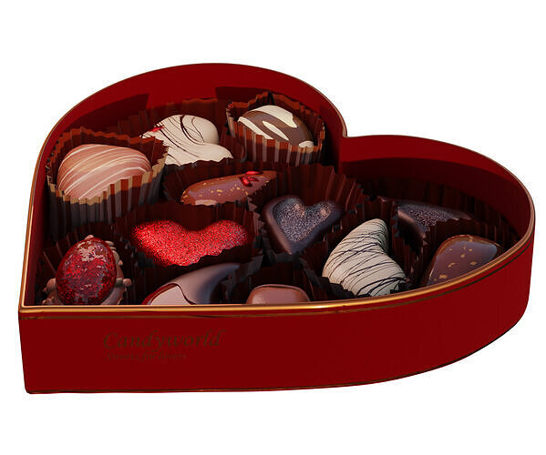 Romantic CANDY Chocolate Box 3D model 3