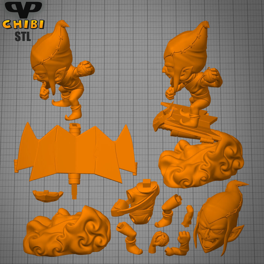 Spider-Man vs Green Goblin STL for 3D Printing ChibiSTL 3DXM 3D print model_3