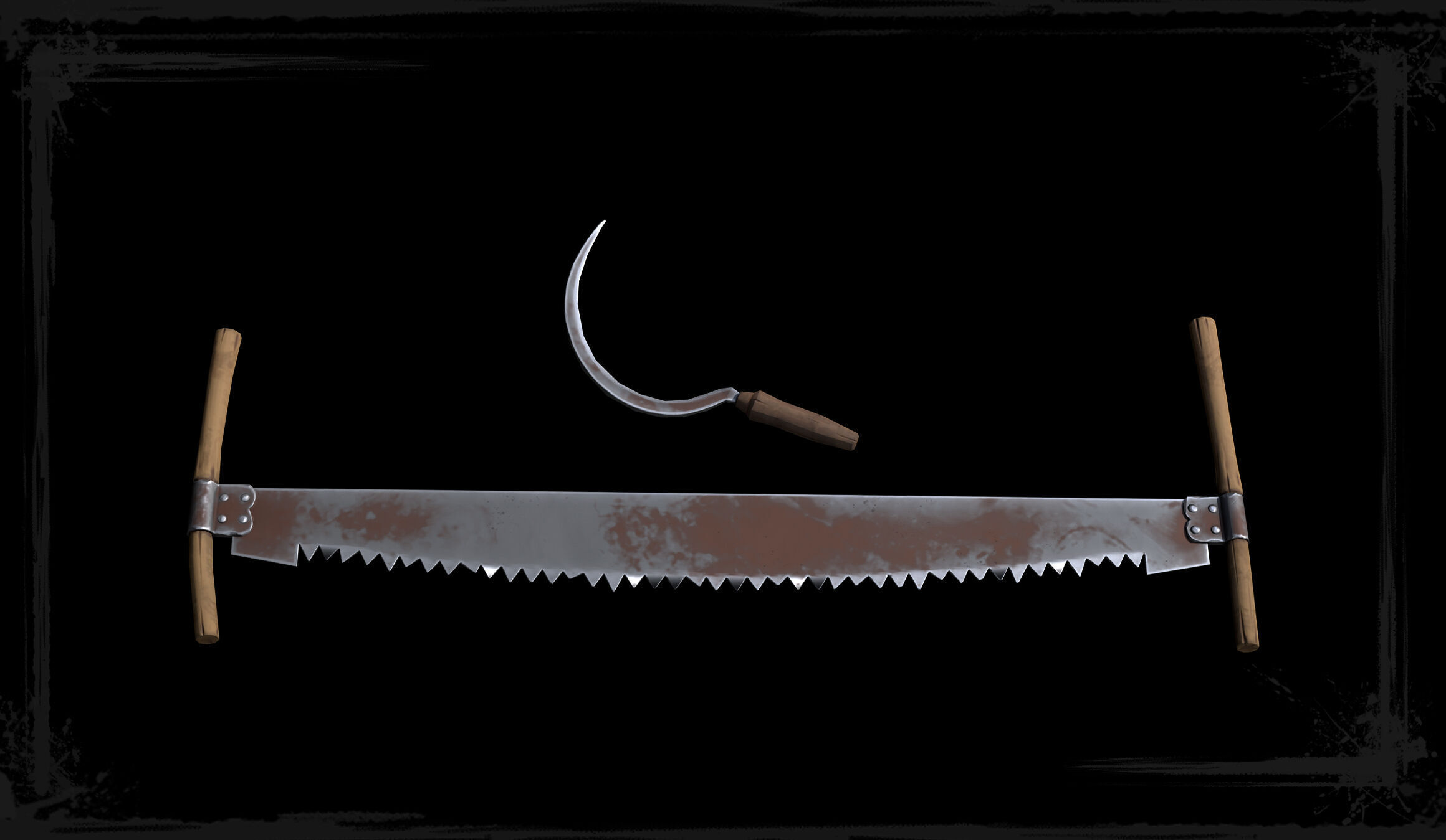 Stylized Medieval Farming Tools Low-poly Low-poly 3D model_3