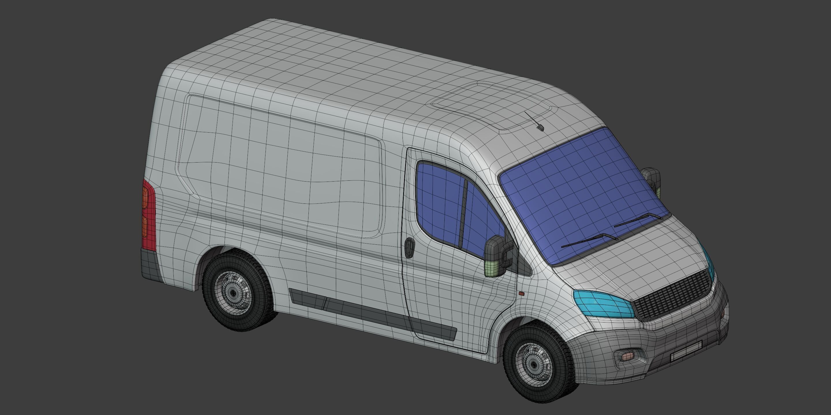 Generic Van Low-poly 3D model_8