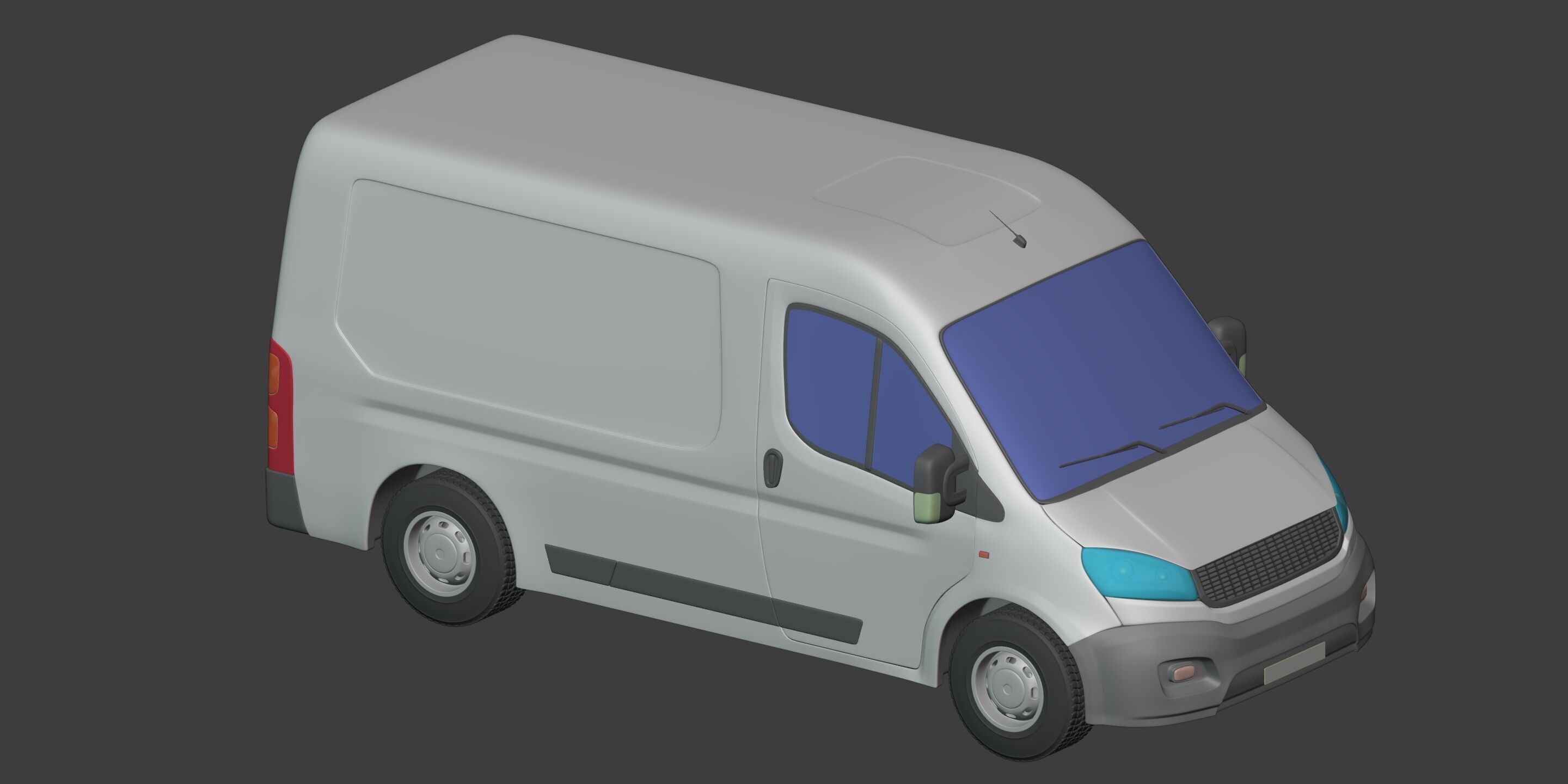 Generic Van Low-poly 3D model_7
