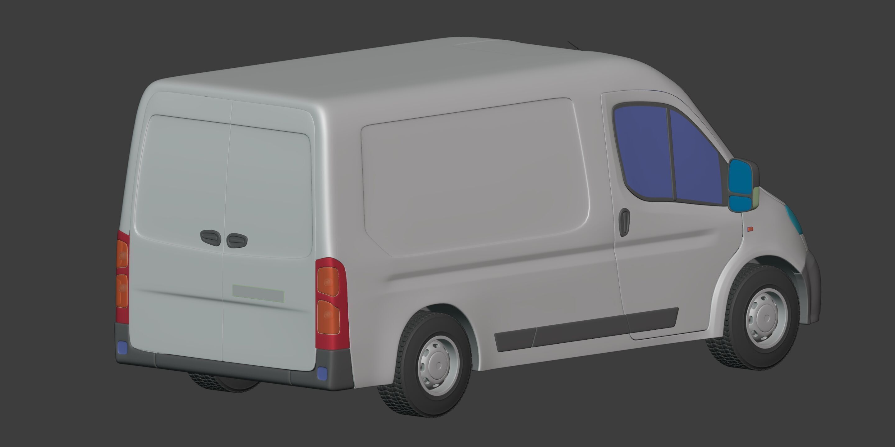 Generic Van Low-poly 3D model_9