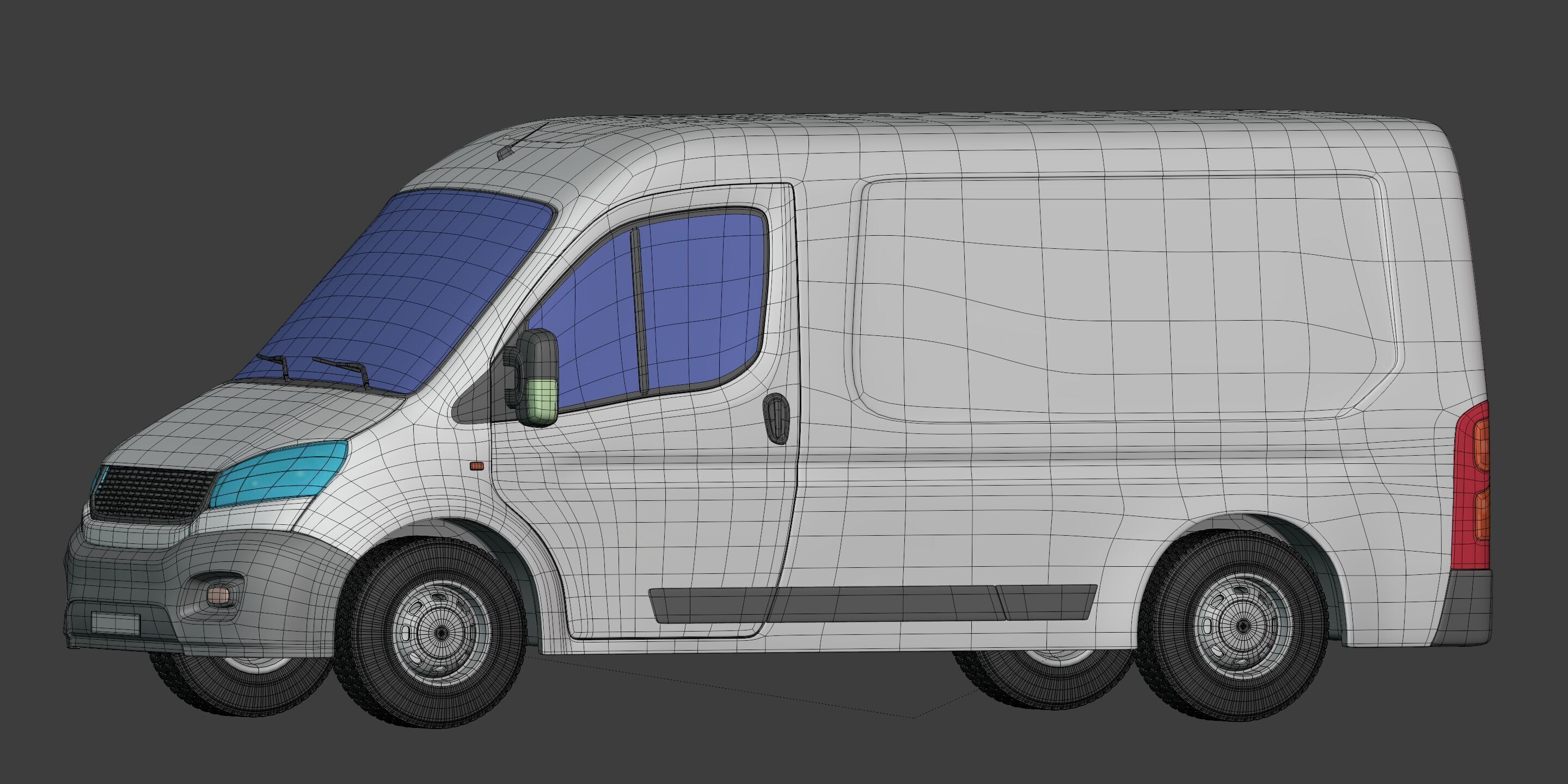 Generic Van Low-poly 3D model_4