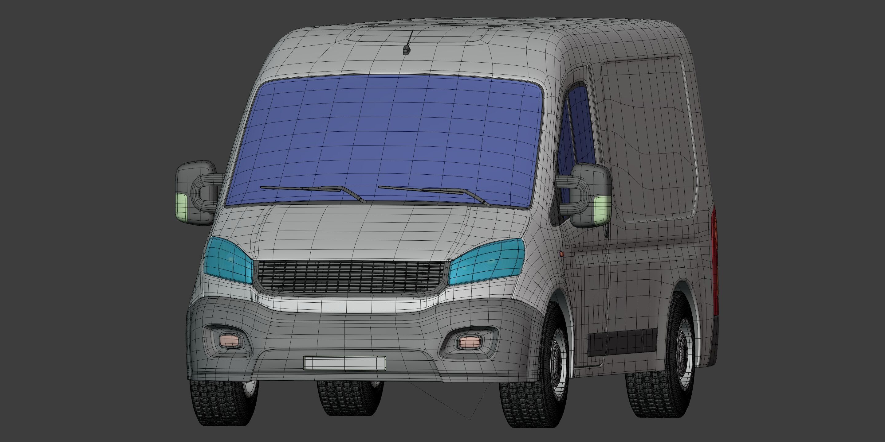 Generic Van Low-poly 3D model_6