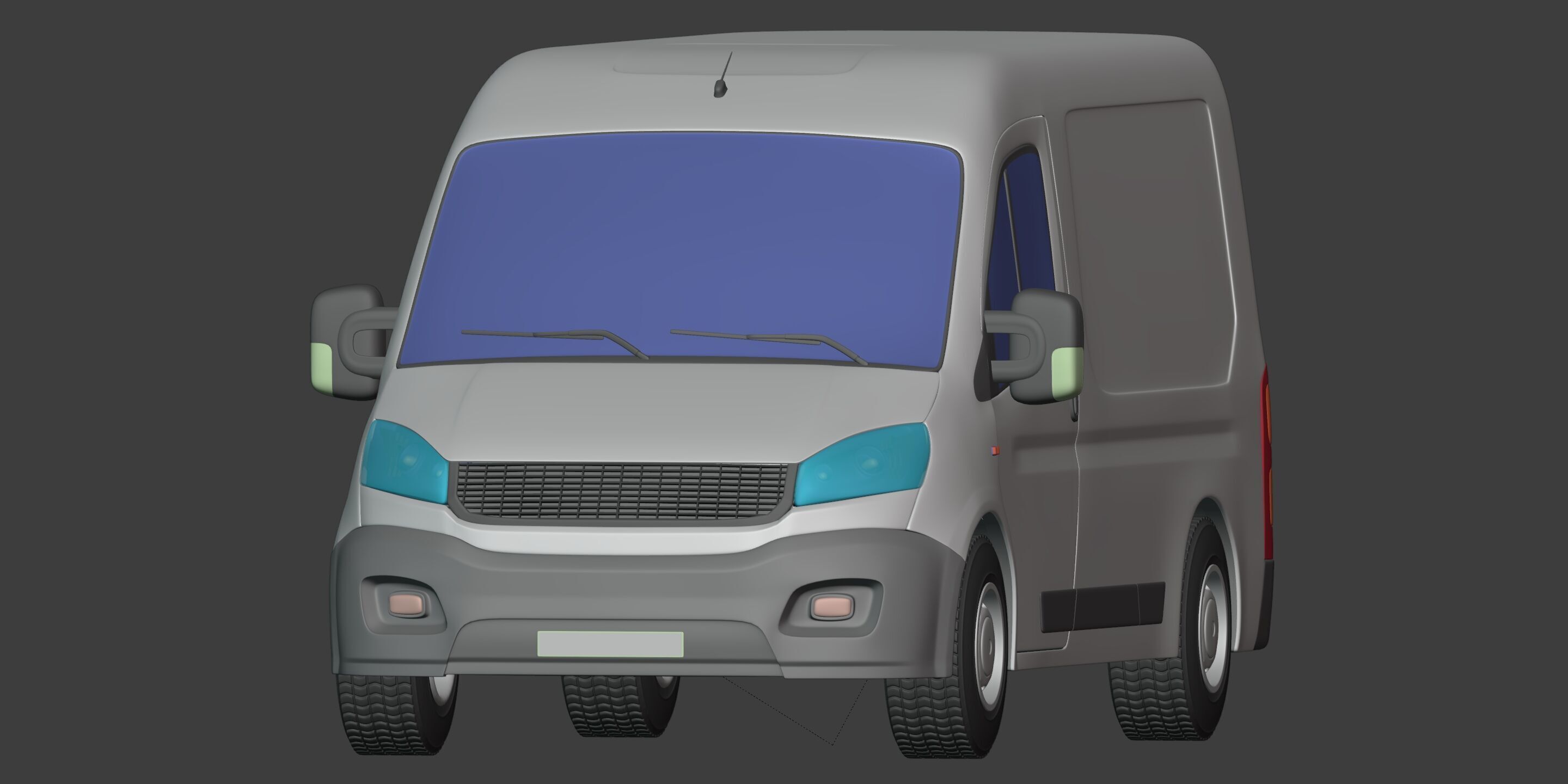 Generic Van Low-poly 3D model_5