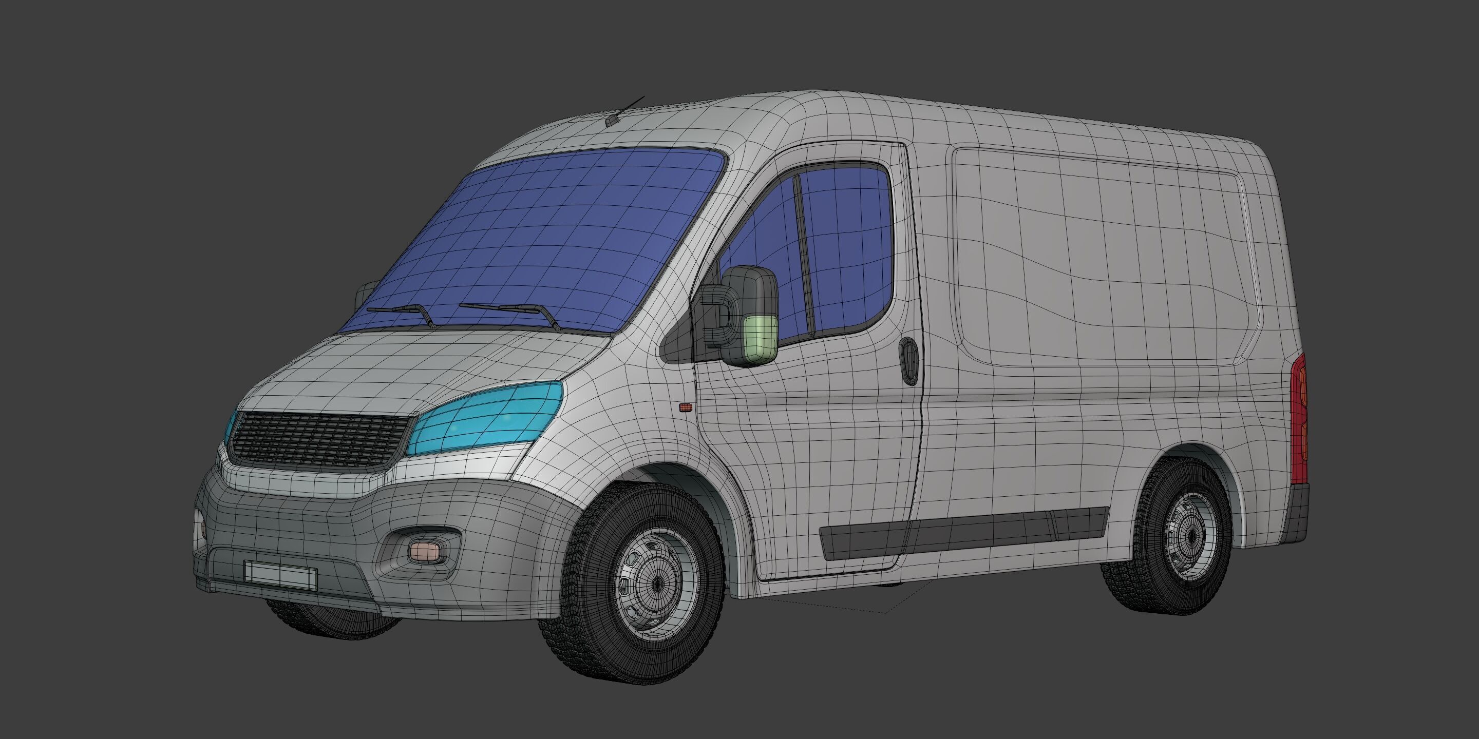 Generic Van Low-poly 3D model_2
