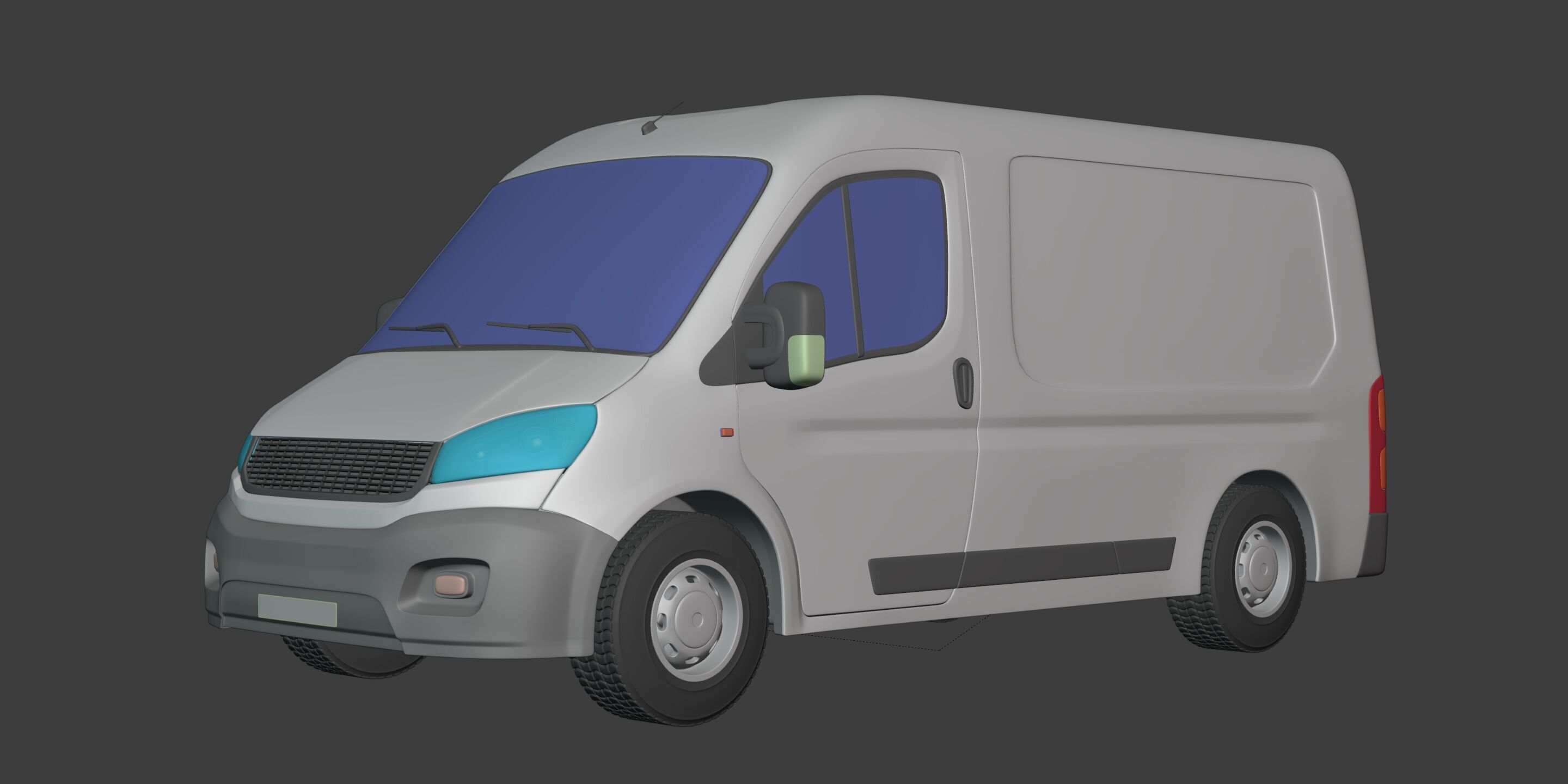 Generic Van Low-poly 3D model_1