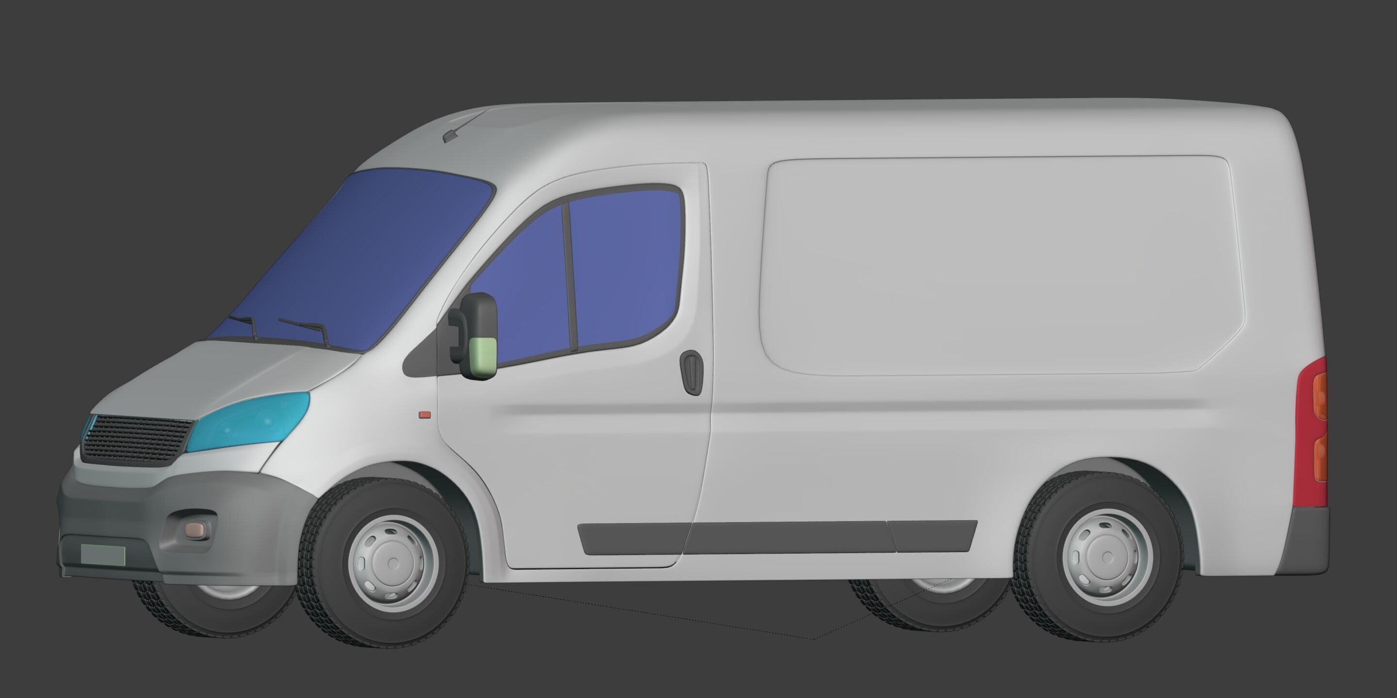 Generic Van Low-poly 3D model_3
