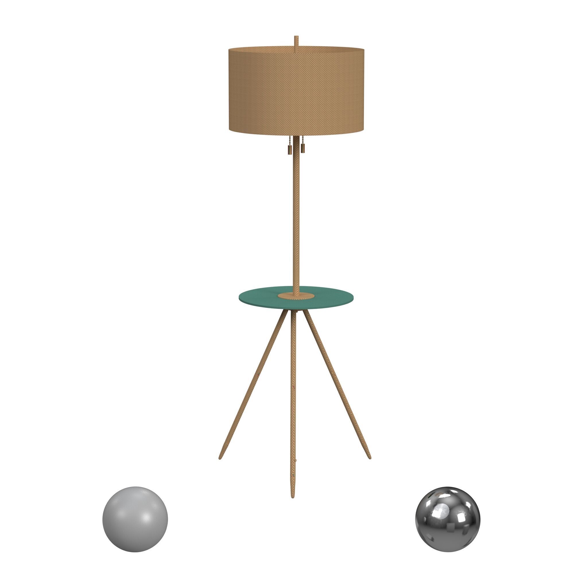Safavieh Morrison Floor Lamp Side Table 3D model_2
