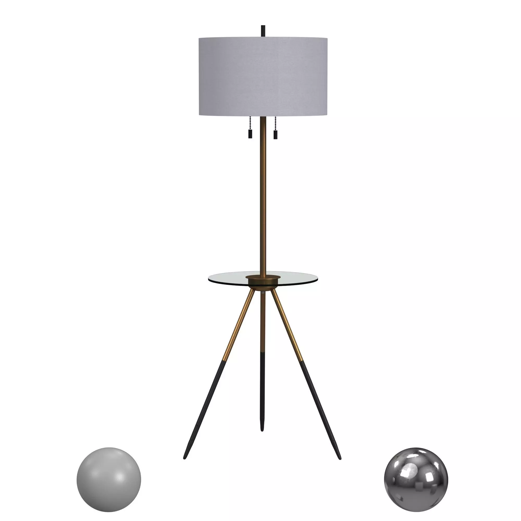 Safavieh Morrison Floor Lamp Side Table 3D model_0