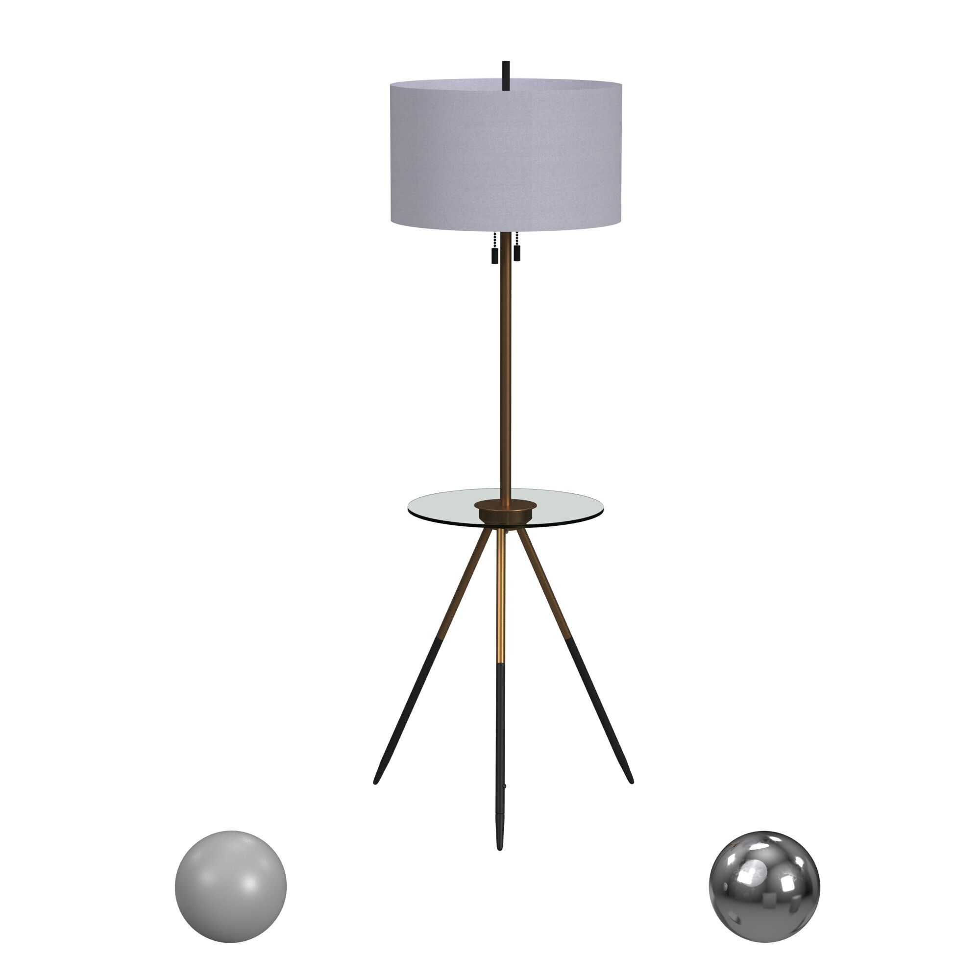 Safavieh Morrison Floor Lamp Side Table 3D model_1