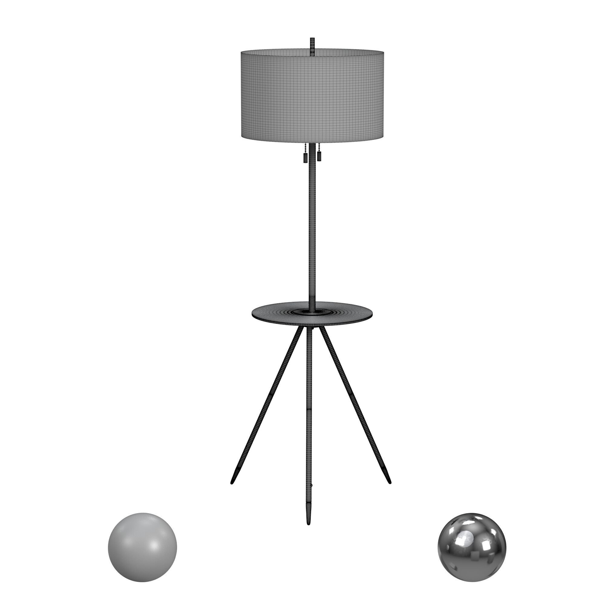Safavieh Morrison Floor Lamp Side Table 3D model_3
