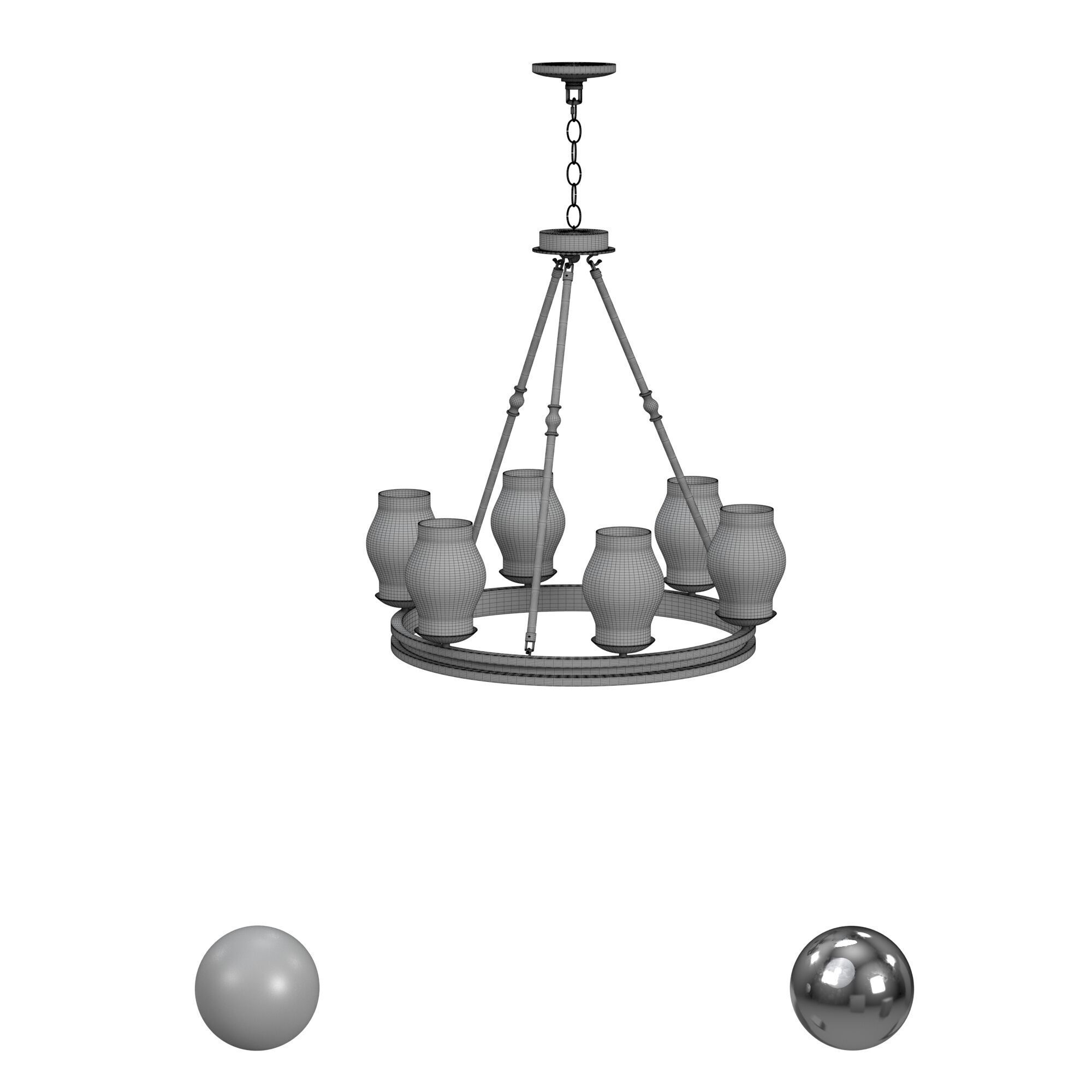 Safavieh Fritz 25 Inch Dia Adjustable Chandelier 3D model_3