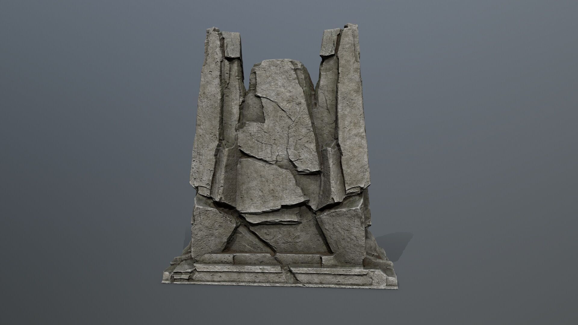 Lion Stone Throne Low-poly 3D model_10