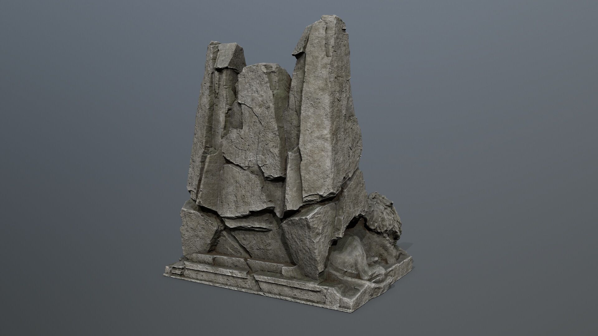 Lion Stone Throne Low-poly 3D model_9