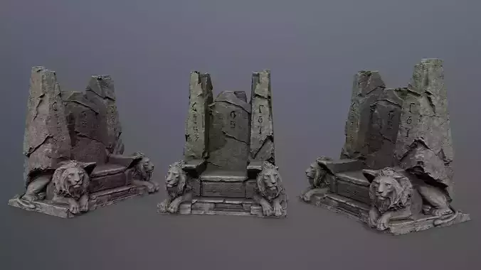 Lion Stone Throne