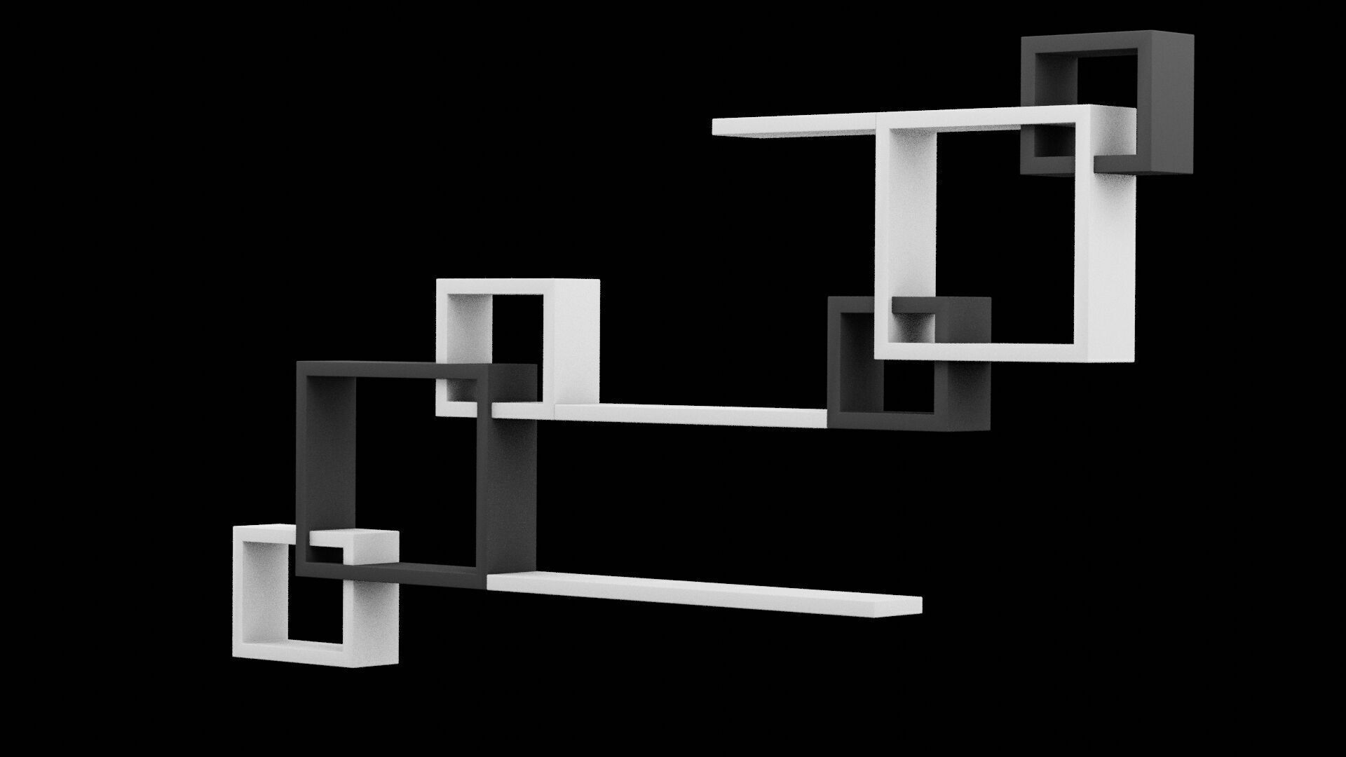 Geometrical Furniture Design Low-poly 3D model_2