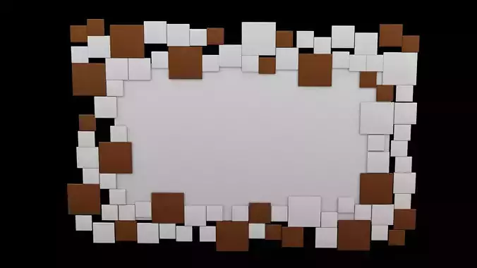 Mirror Geometrical Furniture Design Low-poly 3D model