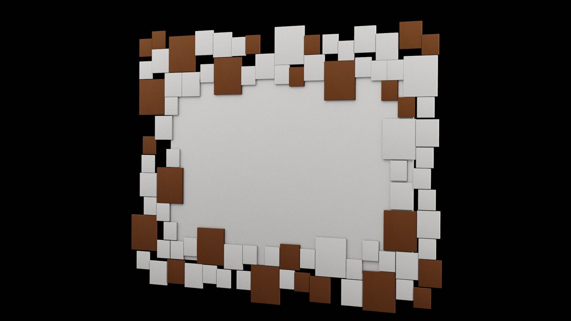 Mirror Geometrical Furniture Design Low-poly 3D model_2