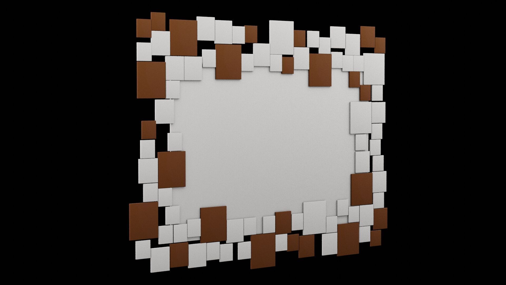 Mirror Geometrical Furniture Design Low-poly 3D model_1