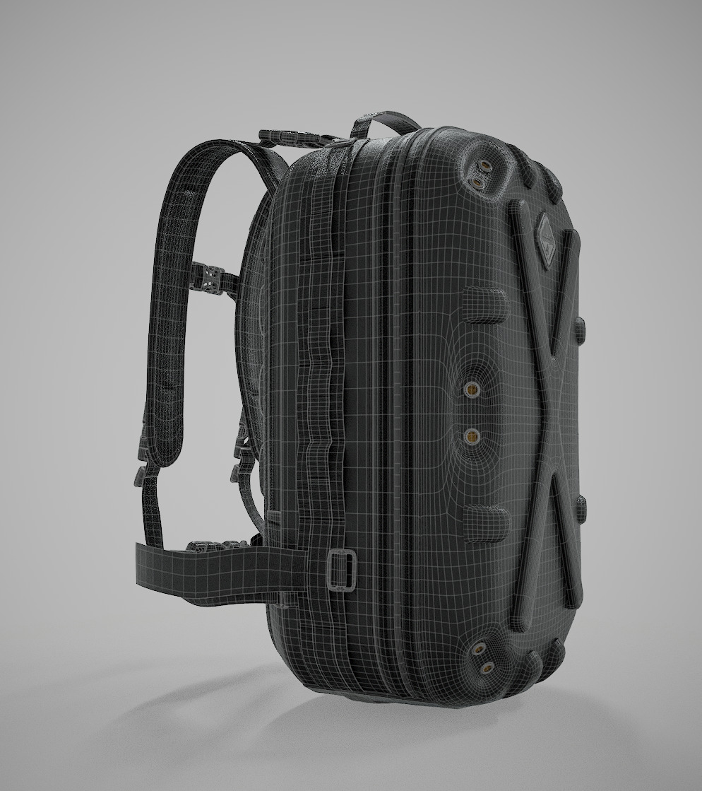 military combat baggage bag 3D model_9