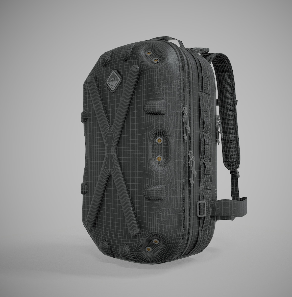 military combat baggage bag 3D model_3