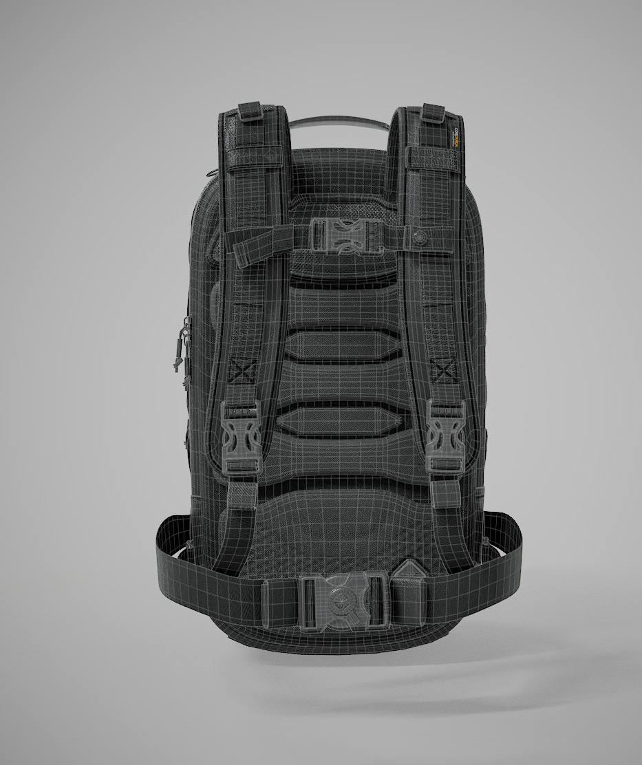 military combat baggage bag 3D model_8
