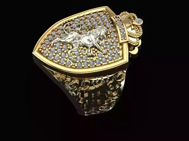 Crown and Lion Ring