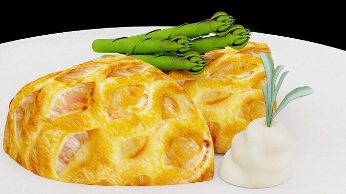 Beef Wellington  Low-poly 3D model 3