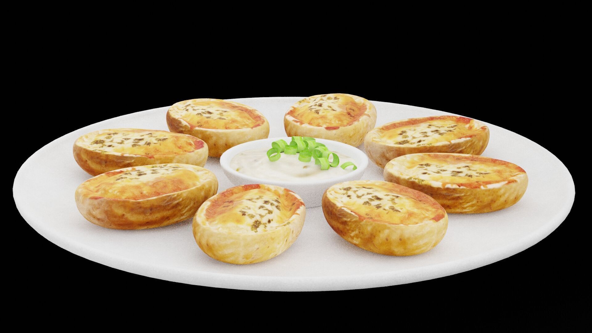 Baked Potatoes Low-poly 3D model_3