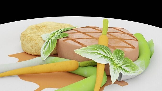 Tenderloin With Vegetables 3D model 3
