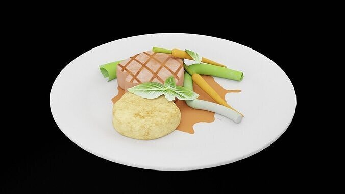 Tenderloin With Vegetables 3D model 6