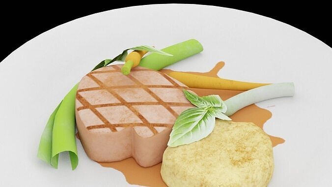 Tenderloin With Vegetables 3D model 5
