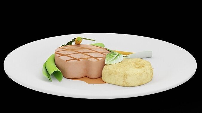 Tenderloin With Vegetables 3D model 4