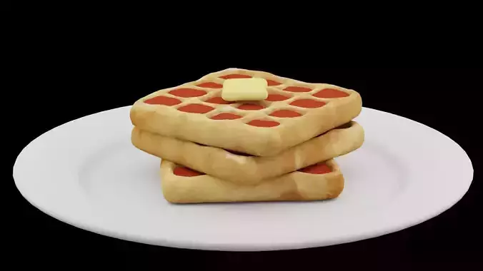 Waffle Plate With Butter