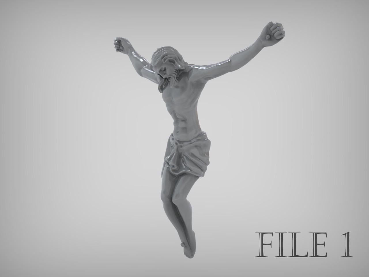 Jesus Crucifix is ready for prototyping STL 3D print model_4