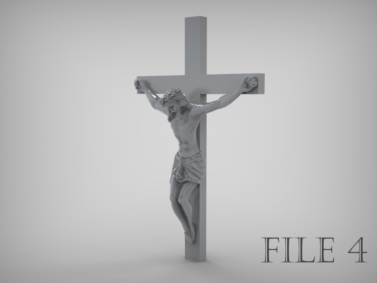 Jesus Crucifix is ready for prototyping STL 3D print model_7