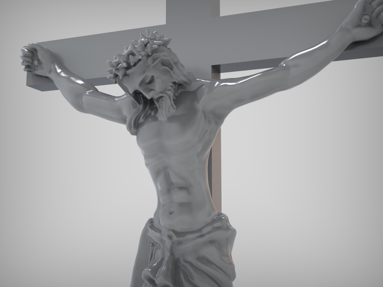 Jesus Crucifix is ready for prototyping STL 3D print model_8