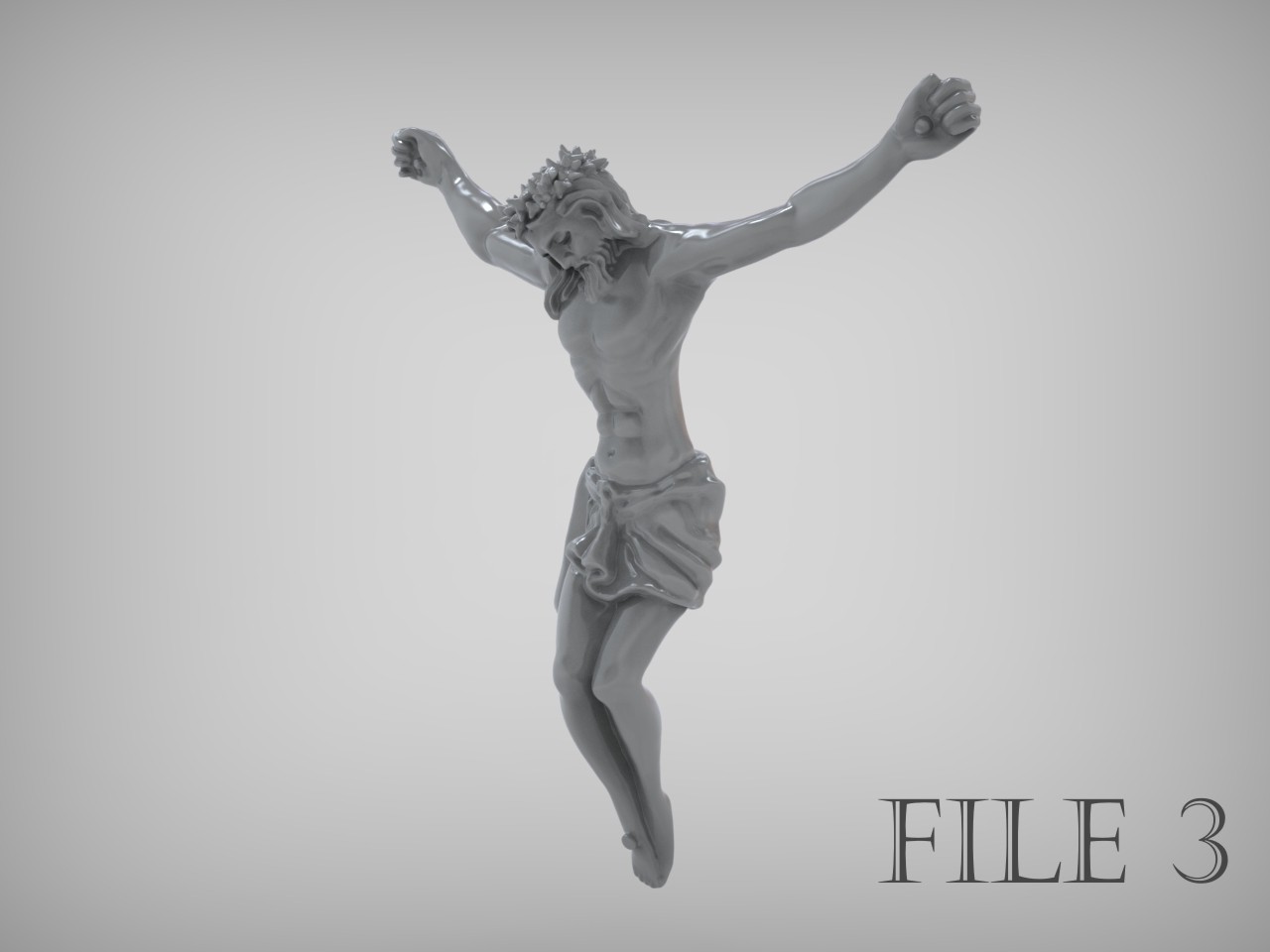 Jesus Crucifix is ready for prototyping STL 3D print model_6
