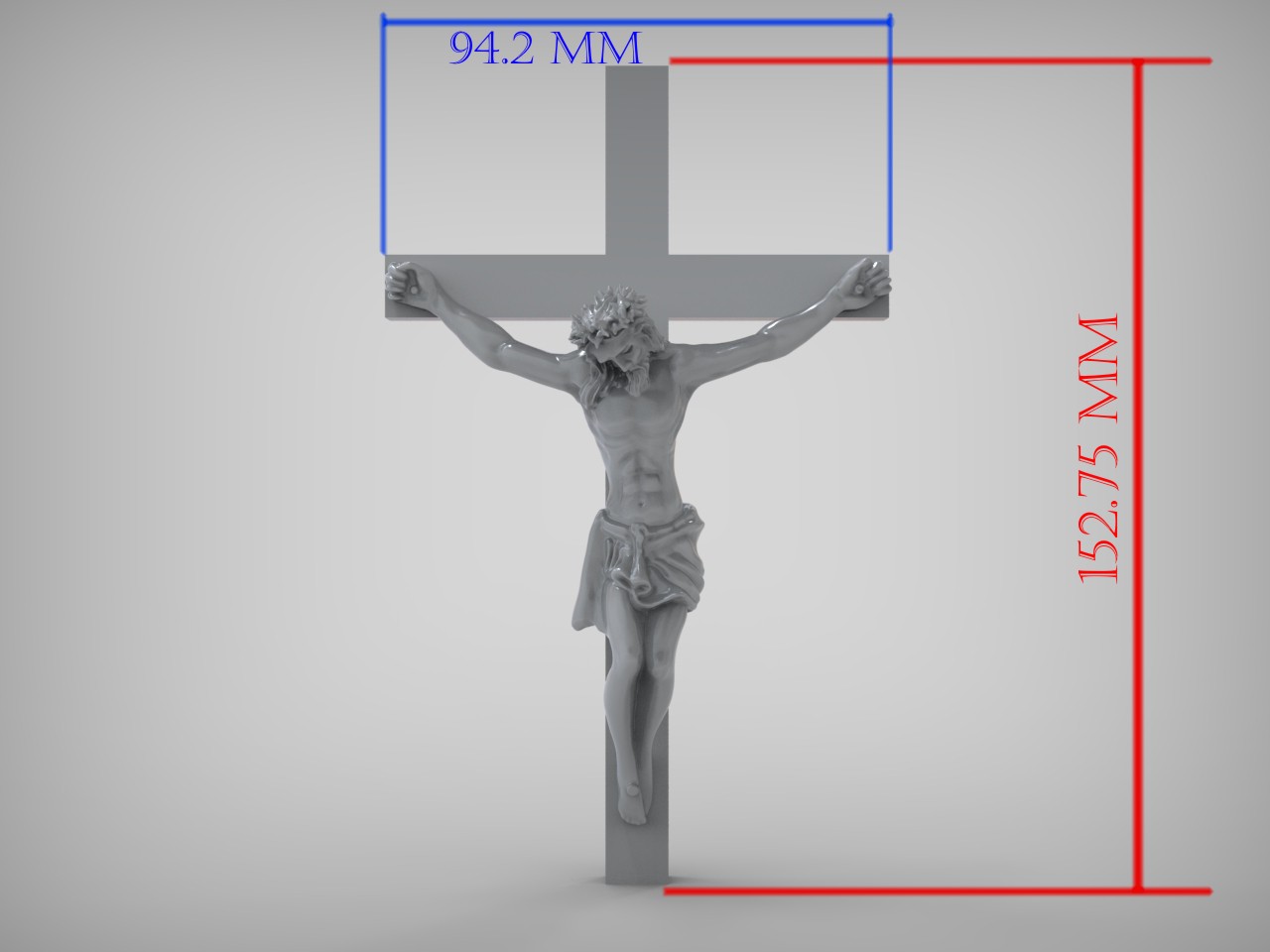 Jesus Crucifix is ready for prototyping STL 3D print model_10