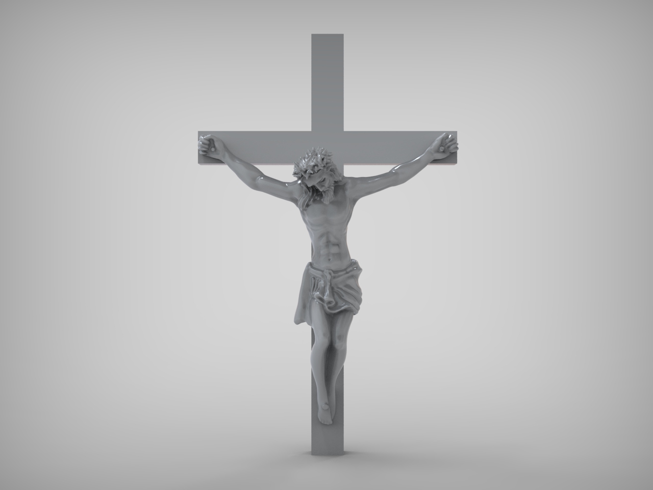 Jesus Crucifix is ready for prototyping STL 3D print model_1