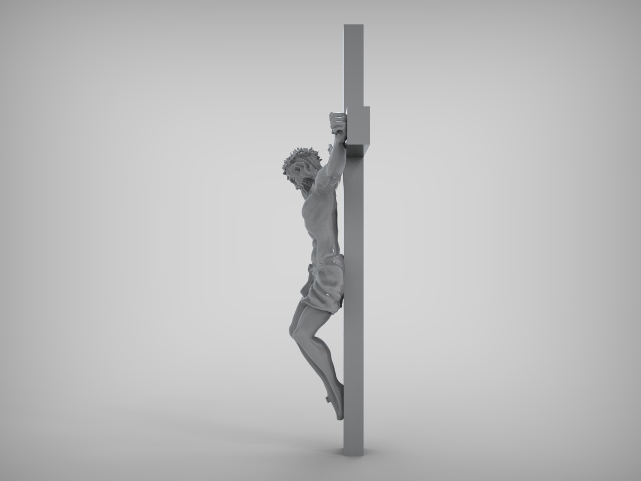 Jesus Crucifix is ready for prototyping STL 3D print model_3