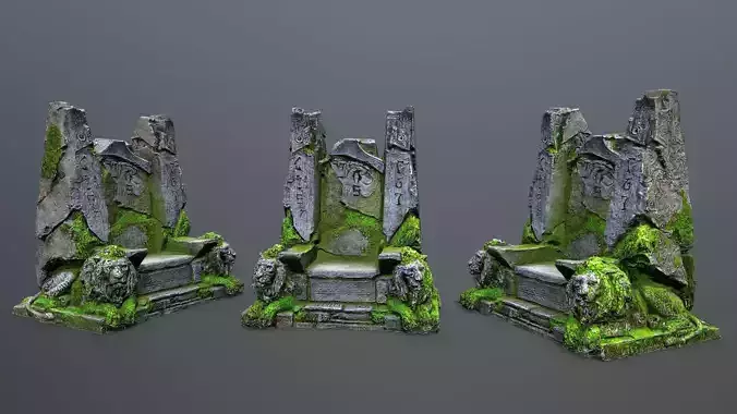 Lion Stone Throne 3