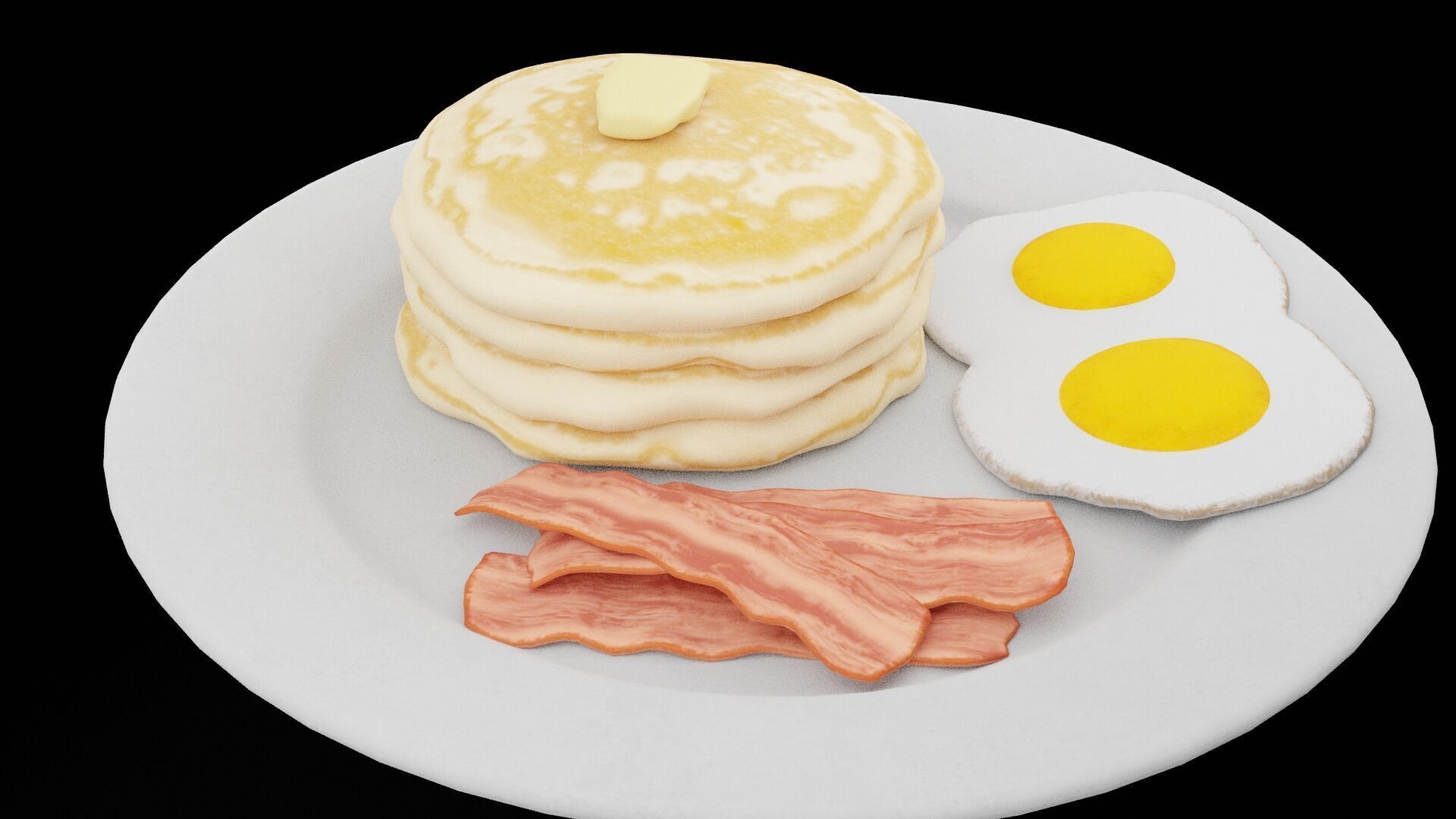 Bacon Egg Plate Low-poly 3D model_5