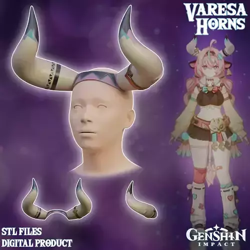 Varesa Cosplay Horns Genshin Impact 3D print model