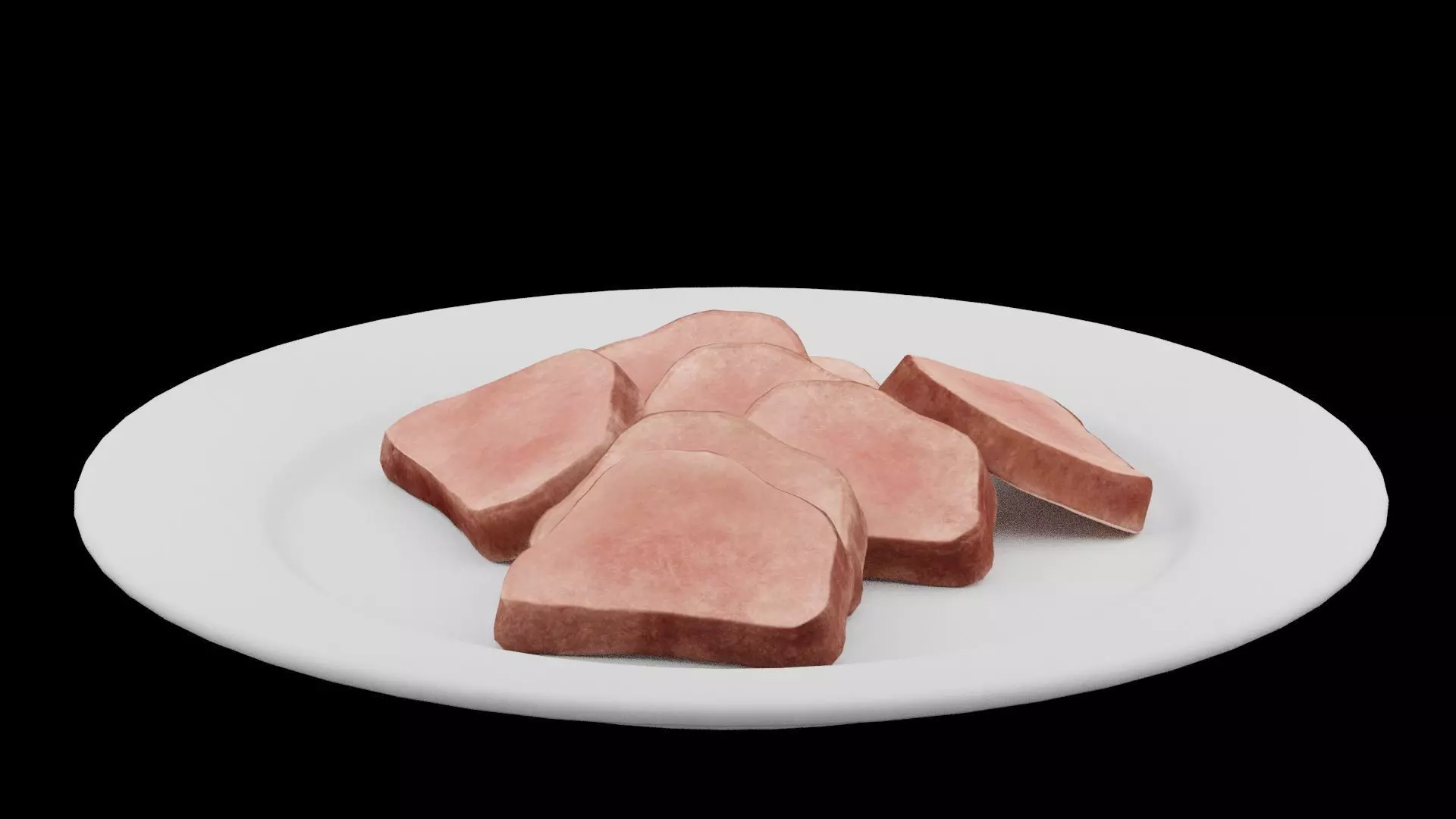 Rare Steak Slices Low-poly 3D model_0