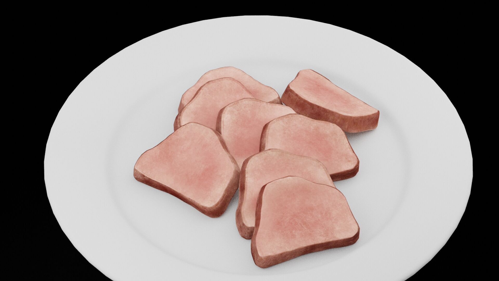 Rare Steak Slices Low-poly 3D model_1
